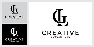 gl eller lg första brev logotyp design vektor