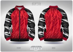 eps Jersey Sport Hemd .Rot schwarz Weiß Farbe Gießen Muster Design, Illustration, Textil- Hintergrund zum Sport lange Ärmel Sweatshirt vektor