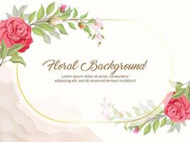 elegant Blumen- Hochzeit Hintergrundvorlage Design vektor