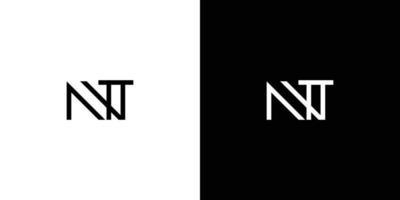 modern och elegant nt-bokstavsdesign för initial logotyp vektor