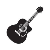 Gitarre Silhouette eben Illustration. vektor