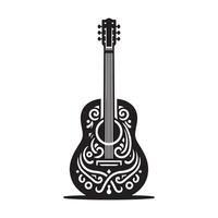 gitarr silhuett platt illustration. vektor