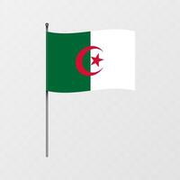 Algerien National Flagge auf Fahnenstange. Illustration. vektor