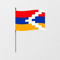 artsakh National Flagge auf Fahnenstange. Illustration. vektor