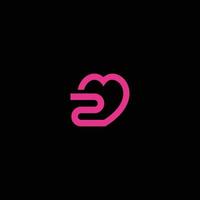 ein einfaches und romantisches 2-Liebes-Logo vektor