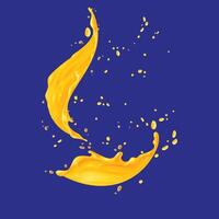 Gelb Mango mit Spritzen im Indien dunkel Hintergrund vektor
