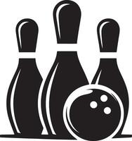 bowling stift, svart Färg silhuett vektor