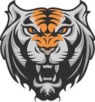 tiger ansikte logotyp design sport mall vektor