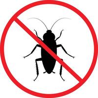 kackerlacka anti insekt insekt tecken. sluta insekter ikon. desinfektion kackerlacka kontrollera symbol. anti kackerlacka logotyp. platt stil. vektor