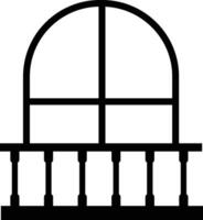 balkong ikon. fönster Hem tecken. lägenhet terrass symbol. byggnad balkong logotyp. platt stil. vektor