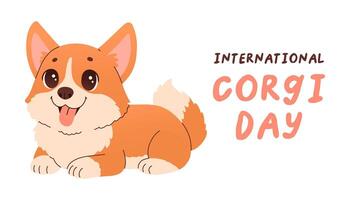 International Corgi Tag Konzept Banner, Poster, Hintergrund. Juni 4. eps 10 Illustration vektor