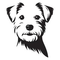 ein liebend Westen Hochland Weiß Terrier Hund Gesicht Illustration im schwarz und Weiß vektor