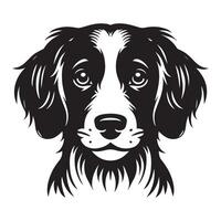 ein liebend Bretagne Spaniel Hund Gesicht Illustration im schwarz und Weiß vektor