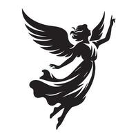 ein Engel fliegend nach oben Illustration im schwarz und Weiß vektor