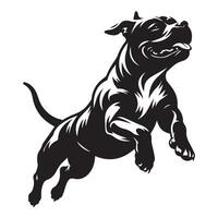 amstaff hund - atletisk amstaff i full sprinta illustration vektor