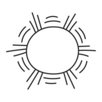 Sonne mit Sonnenstrahlen Linie Symbol Gekritzel vektor