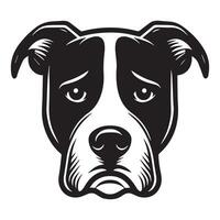 amstaff Hund - - ein traurig amerikanisch Staffordshire Terrier Hund Gesicht Illustration vektor