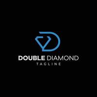 erstaunliches und modernes Doppeldiamant-Logo vektor