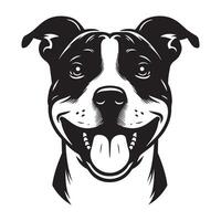 amstaff Hund - - ein glücklich amerikanisch Staffordshire Terrier Hund Gesicht Illustration vektor