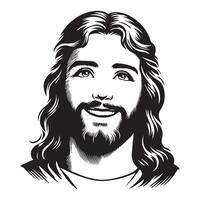 Jesus froh Gesicht Illustration im schwarz und Weiß vektor