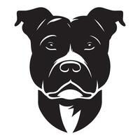 Mitarbeiter Hund - - ein Regal Staffordshire Stier Terrier Hund Gesicht Illustration vektor