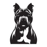 Mitarbeiter Hund - - ein zuversichtlich Staffordshire Stier Terrier Hund Gesicht Illustration vektor