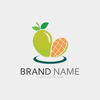 Früchte Symbol und Obst Logo Design frisch Früchte tropisch Natur Essen Illustration vektor