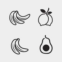 Früchte Symbol und Obst Logo Design frisch Früchte tropisch Natur Essen Illustration vektor