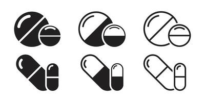 Tabletten Kapseln Symbol im eben Stil. medizinisch Tablette Illustration auf isoliert Hintergrund. Gesundheitswesen Droge Zeichen Geschäft Konzept. vektor