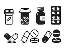 Tabletten Kapseln Symbol im eben Stil. medizinisch Tablette Illustration auf isoliert Hintergrund. Gesundheitswesen Droge Zeichen Geschäft Konzept. vektor