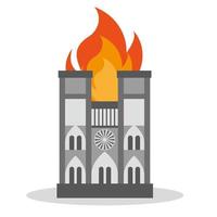 frankreich - 15. april 2019 feuer in der kathedrale von notre dame vektor