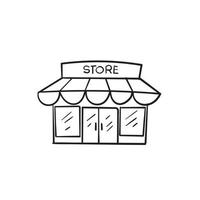 Doodle-Shop-Symbol Illustration Vektor isoliert Hintergrund