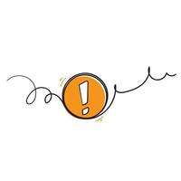 handritad doodle utropstecken symbol för varningsskylt illustration vektor