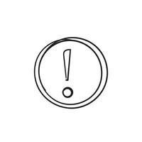 handritad doodle utropstecken symbol för varningsskylt illustration vektor