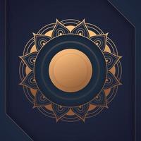 Gold und blauer Luxus-Zier-Mandala-Hintergrunddesign für Druck, Poster, Cover, Broschüre, Flyer vektor