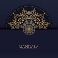 Gold und blauer Luxus-Zier-Mandala-Hintergrunddesign für Druck, Poster, Cover, Broschüre, Flyer vektor