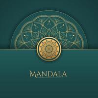 Grünes und goldenes luxuriöses dekoratives Mandala-Hintergrunddesign