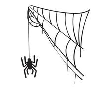 handritad doodle spindelnät illustration vektor isolerade bakgrund