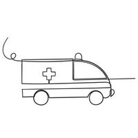 handritad doodle ambulans illustration ikon vektor isolerade