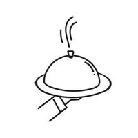 handritad doodle catering tjänst ikon illustration vektor