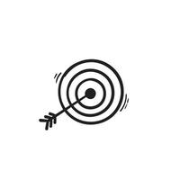 Hand gezeichneter Doodle-Pfeil und Bullseye-Symbol-Illustrationsvektor vektor