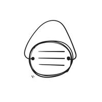 Doodle Gesichtsmaske oder medizinische Maske Symbol Illustration Skizze handgezeichneten Stil vektor