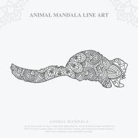djur mandala. vintage dekorativa element. orientaliskt mönster, vektorillustration. vektor