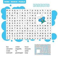 Wörter Puzzle Kinder Lernspiel. Vokabeln lernen. vektor