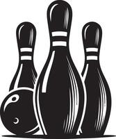 Bowling Stift, schwarz Farbe Silhouette vektor