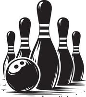 Bowling Stift, schwarz Farbe Silhouette vektor