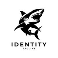 Hai Logo Ideal zum Ozean Erhaltung und Sport Marken vektor