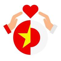 vänskap mellan vietnam och japan. internationell äktenskap mellan vietnam och japan. vektor