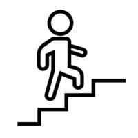 einfach Person Klettern Treppe Symbol. vektor