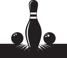 Bowling Stift, schwarz Farbe Silhouette vektor